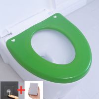绿色+挂钩+海绵擦 马桶垫坐垫套圈塑料防水硅胶坐便圈通用型套垫夏季合租旅行可折叠