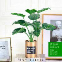 金色高筒黄金藤 北欧风格仿真花摆件客厅绿植摆设假花盆栽装饰品房间女生桌面小