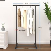 80cm精简款黑色 晾衣架落地挂衣架家用单杆卧室折叠简易室内收纳凉晒衣服衣帽架子