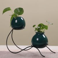 款式11:两个套装-霁蓝 花瓶花架陶瓷现代简约家居客厅装饰摆件工艺品水培植物花器花插