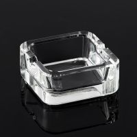 7CM 透明 欧式烟灰缸家用水晶玻璃烟灰缸客厅宾馆网吧个性方形小号床上烟缸