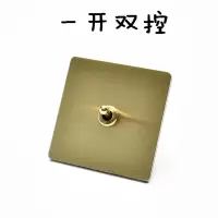 一开双控 (单/双控通用) PIALT 实心黄铜拉丝86型家装轻奢风开关 工业复古风拨杆 插座面板