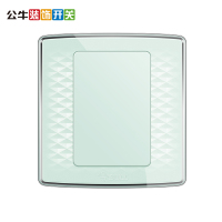 白板 公牛装饰开关插座面板带5孔五孔彩色家用电源墙壁3D钻面G20薄荷绿