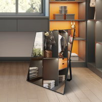 黑色40*50[防爆高清镜面+支架] 其他 否 铝合金试鞋镜高清防爆落地鞋店镜子服装店镜子落地换照鞋镜子专业