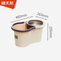 2个 金属篮 加强杆+塑料盘 禧天龙旋转式免手洗拖把家用拖地墩布桶懒人甩水拖地神器拖布墩