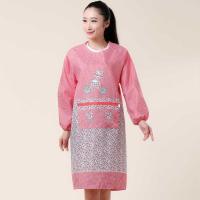 自行车大红 可爱家用全身围裙工作油女防水厨房罩衣围兜成人防工作服长袖