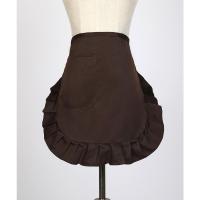 咔啡色女 ??半身围裙家用k成人厨房短款围裙时尚漂亮花U边半截围裙女。