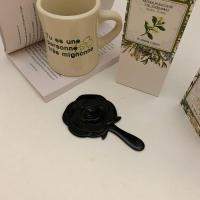 黑色 馨帮帮杂货铺玫瑰花手持小圆镜家用梳妆镜小镜子便携随身化妆镜女