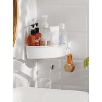 白色 瓣瓣浴室免打孔转角置物架卫生间洗漱架厕所壁挂收纳吸壁式三角架