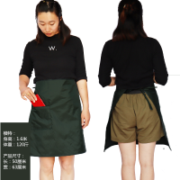 军绿色无背带短款+1个口袋 家用厨房做饭围裙防水防油时尚女韩版工作服可爱透气Pvc四季通用