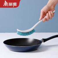 铁锅弧形刷 美丽雅铁锅刷子家用清洁刷刷锅神器厨房清洁工具长柄不易沾油脏手
