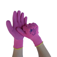 星宇L578发泡手套12双粉色 S 星宇劳保手套尼龙乳胶发泡防滑防护手套女士劳动干活打包作业