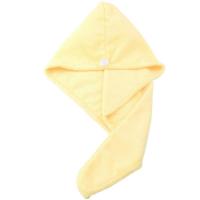 柠檬黄 茶花干发帽超强吸水干发巾浴帽加厚包头巾成人儿童擦头发速干毛巾