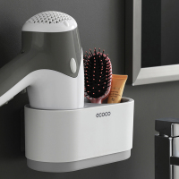 银灰色 浴室电吹风机架免打孔卫生间厕所置物架收纳架壁挂挂架吹风筒架子