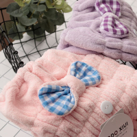 粉色 按头安利!加厚长发干发巾秒吸速干干发帽强力吸水蝴蝶结包头巾