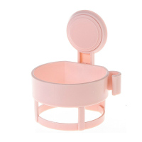 粉色 免打孔电吹风机架子壁挂架吸盘式浴室置物架卫生间收纳厕所风筒架