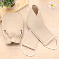 2件套:秋水卡其澡巾+卡其 扎木姿搓澡巾细砂洗澡手套长条搓背巾后背神器强力搓泥女士不疼