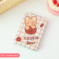 曲奇熊Bear 小镜子女随身携带可爱少女小号双面镜桌面可立手持折叠迷你化妆镜