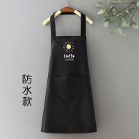 挂脖防水字母太阳全黑-白字 高端理发店围裙工作服烫染发廊美发型师专用防水时尚男助理女罩衣