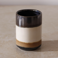 窑变渐变黑黄杯 欧式复古风渐变陶瓷浴室用品牙刷架牙具座牙膏牙刷空杯子座置物架