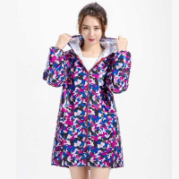 迷彩紫蓝色_中号 适合12 美发围裙烫染发型师专用助理个性理发店袖M套工作服发廊大褂剪发