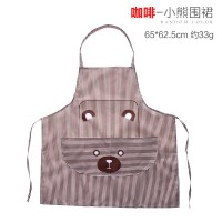 咖啡小熊 防油污 防水围裙可爱日系女家用个性韩版厨房防油工作服可擦手韩版罩衣