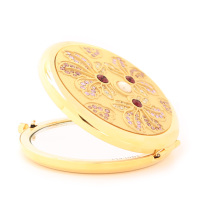 不刻字 亚格菲双面折叠化妆镜可爱随身小镜子欧式闺蜜个性定制生日礼物