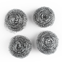 4个装(1包) 厨房不锈钢洗锅家用清洁洗碗去污清洁钢丝球刷带柄铁丝组合不掉丝