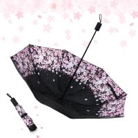 落樱沁阳[外黑胶] 复古风雨伞女晴雨两用防晒防紫外线折叠小巧便捷加厚遮阳伞太阳伞
