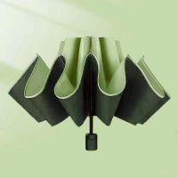 手动款]晴雨两用伞-8骨抹茶绿 全自动雨伞女折叠学生韩版晴雨两用太阳伞防晒防紫外线大号遮阳伞