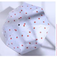 金典手动草莓白 全自动学生韩版雨伞折叠少女可爱晴雨两用防晒遮阳太阳伞防紫外线