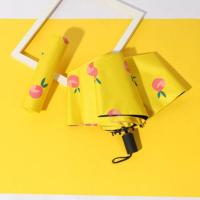 橘子黄-手动 雨伞女学生韩版太阳伞晴雨两用原宿风防紫外线折叠全自动遮阳ins