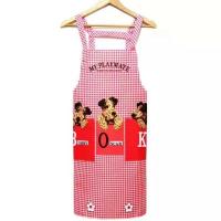 H型小狗围裙红色 2条 H型韩版双肩背带 小狗围裙 男女厨房做饭围裙餐厅成人广告围裙