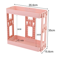 北欧粉2层 2层 卫生间双层置物架洗手台桌面化妆品收纳架子多层浴室厨房落地厕所