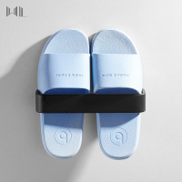 20cm黑色（打孔） 黑色浴室拖鞋架墙上壁挂免打孔置物架卫生间厕所挂架鞋架收纳神器