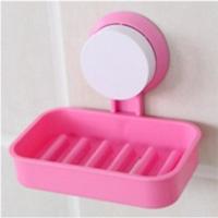 [单层]_粉色 强力吸盘肥皂盒双层/单层大号沥水皂架创意壁挂卫生间香皂盒