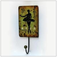 舞女黄色 复古怀旧装饰铁艺挂钩人物花卉系列衣帽钩服装店换衣间铁皮挂衣钩