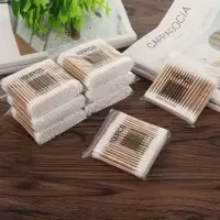 500只 双头棉签圆头棉棒一次性掏耳朵棉花签化妆清洁木棒棉球棉花棒
