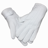 三筋防滑礼宾白棉/点白棉 1双装 M 冬季执勤三筋塑点防滑加厚加绒带扣保暖安保交通礼仪男女棉手套