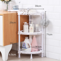 瓷白色3层三角-小号 浴室落地置物架厕所小号塑料三角脸盆架洗澡洗手间收纳架子卫生间