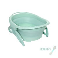 橄榄绿【送磨脚石】 FaSoLa可折叠泡脚桶按摩足浴盆家用便携式塑料洗脚高深过小腿神器