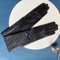 8306款 38厘米格子蝴蝶结-丝光里 S 多款清仓354045厘米加长款真皮手套女士冬季保暖羊皮过肘宴会舞台