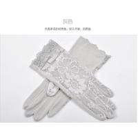 9039灰色 均码 布塔夏季防晒防紫外线女款女式短款蕾丝薄款开车骑车防滑分指手套