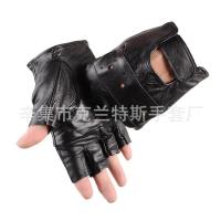 真皮四洞半指 均码 真皮半指四洞手套 铆钉朋克霹雳战术 登山半截表演户外手套