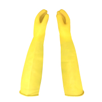 加厚纯乳胶手套 54cm 均码 工业乳胶手套加厚耐磨耐用工作洗碗厨房洗衣服劳保防水胶皮橡胶