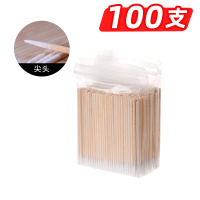 短尖头100支 半纹绣工具美容纹眉色料细木棒无菌尖头尖嘴小棉签化眼线专用