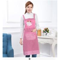 浅粉红色 时尚围裙背带式女公主日系棉布家用厨房做饭防污韩版可爱拉链围腰