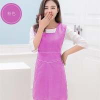粉色 大众定制美发美容师无袖围裙美容院订K工作服厨房防污美容韩版
