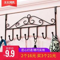 黑色 门后挂钩免钉门上挂衣架毛巾架门背式置物架无痕衣帽架壁挂衣服架