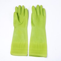 绿色(2双) S 乳胶加长橡胶加厚防护厨房家用手套洗碗清洁用品工业耐酸耐碱劳。